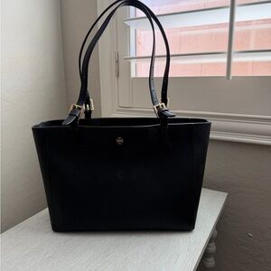 Tory Burch Black Leather Tote Bag